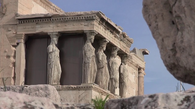 女像柱-卫城伊瑞克提翁神庙的碎片视频下载