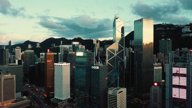 航拍香港城市天际线视频素材
