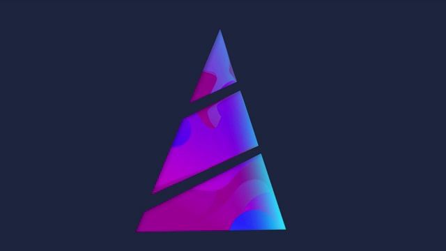 动画的现代数字紫色圣诞树与圣诞装饰在灰色的背景视频下载