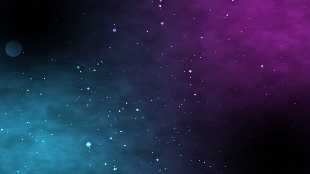 关于粒子和烟雾漂浮在浅蓝色和紫色背景的动画。60 fps视频素材