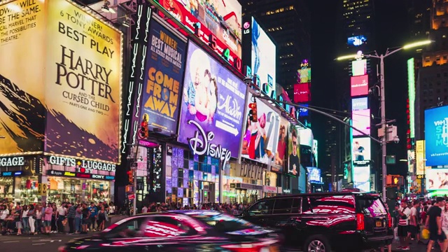 T/L ZI纽约曼哈顿时代广场夜景视频素材
