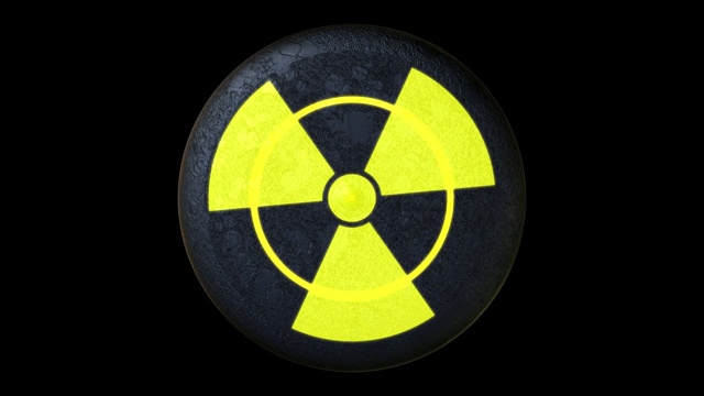 放射性的警告标志。核的象征。+ Alpha通道(loopable)视频下载