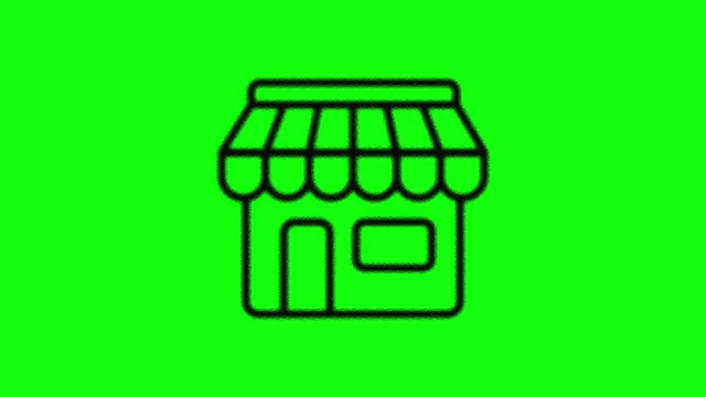 透明黑色商店商店市场图标，绿色屏幕10个动画色度键视频下载
