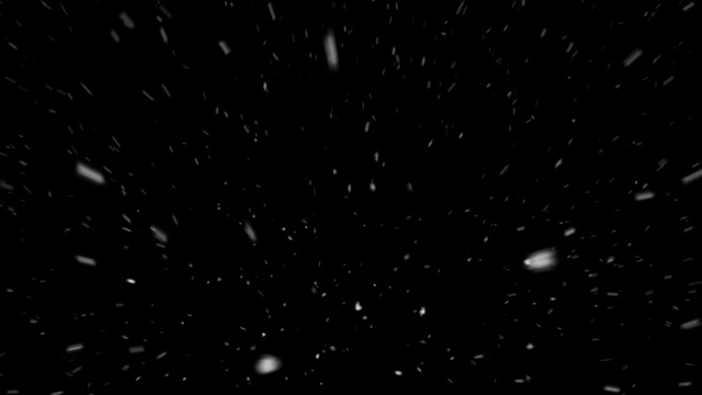 4K真实的雪覆盖，向下看湍流快速，阿尔法通道，无缝循环视频素材