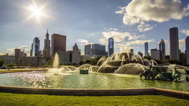 芝加哥白金汉喷泉的时光流逝视频下载