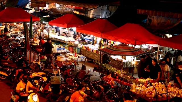 编辑:泰国清迈的威加亚农路夜市视频素材