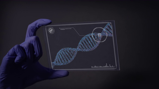 研究DNA突变的科学家。虚拟触摸屏近距离视频素材