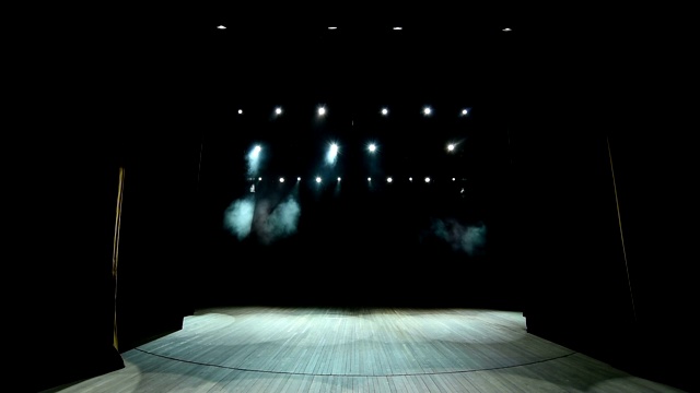 真布舞台幕布拉开。戏剧、歌剧、表演、舞台场景的幕布。视频素材