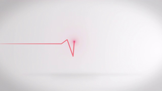 白色背景上的红色心率表。视频下载