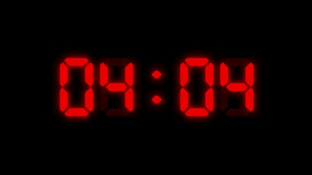 24小时红色数字时钟动画在黑色背景。你可以在每小时开始的时候停下来。简单引导了24个数字。时间计数器符号和倒计时股票视频。你可以用分、秒和毫秒来表示。视频素材