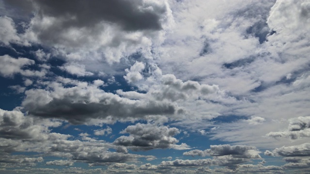 蓝天映衬着白云——好天气。视频素材