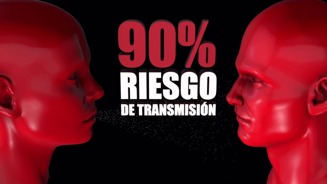 医用口罩- 90%的风险-缩小-西班牙语视频素材
