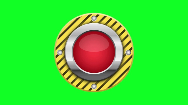 圆形按钮动画孤立在绿色背景上视频下载