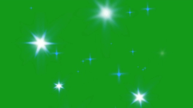 闪烁的星星绿色屏幕运动图形视频素材