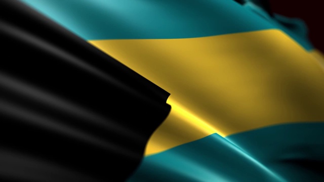 巴哈马旗帜背景，3d动画。视频下载