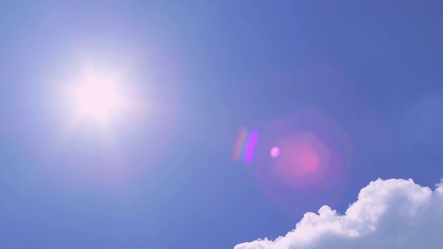 蓝天上的太阳和耀斑视频素材