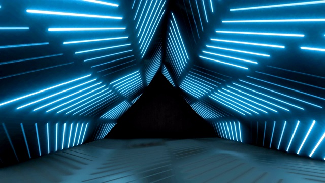 发光的霓虹灯隧道。抽象的无缝的背景。荧光紫外线视频下载