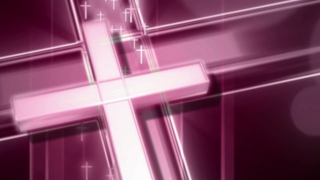 散焦抽象背景的基督教十字架在紫色视频下载