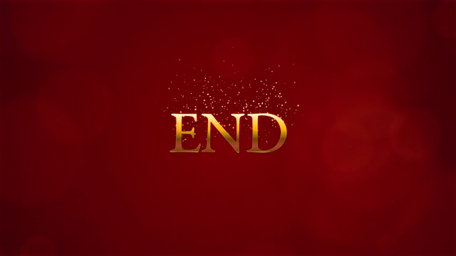 视频里有"结束"这个词。视频素材