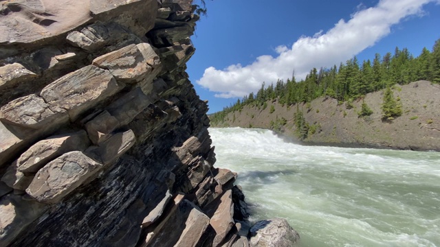 加拿大亚伯达省班夫的弓形瀑布视频下载