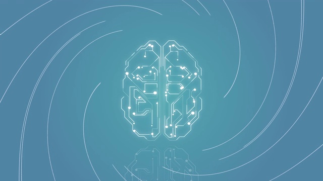 4k人工智能脑动画视频，数据挖掘概念。视频素材