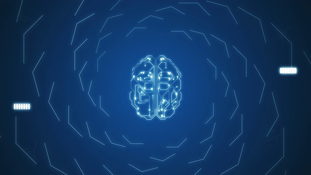 4k人工智能脑动画视频，数据挖掘概念。视频素材
