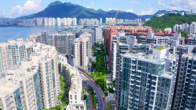 香港白石角拥挤的公寓楼视频素材