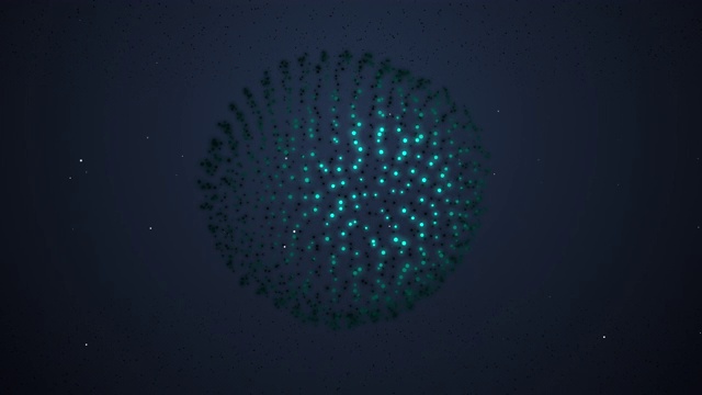 4k视频的抽象几何球体移动点。视频素材