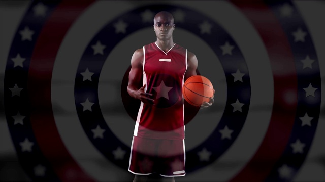 男篮球运动员对着明星旋转视频下载