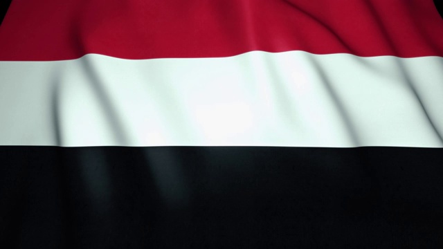 挥舞逼真的也门国旗，4k背景，循环动画视频下载