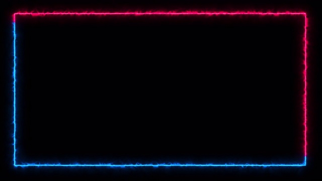 两个彩色矩形霓虹灯架与循环运动。视频素材