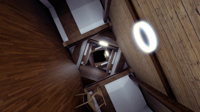 无尽的走廊在一种超现实的隧道形式。动画。抽象涡旋的老式黑暗大厅内的建筑，无缝循环视频下载