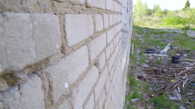 建筑物的空心砌块墙的近距离观察视频素材