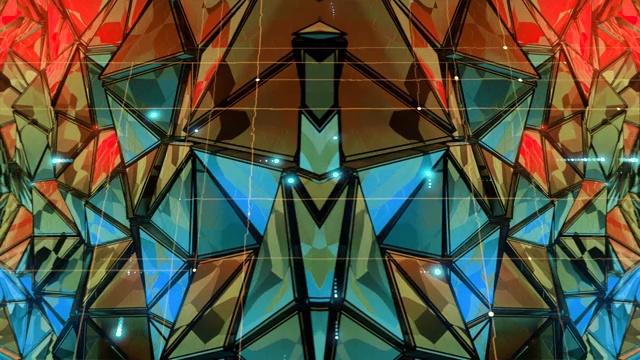 抽象多边形三角形形状的背景金属低多边形动画视频素材