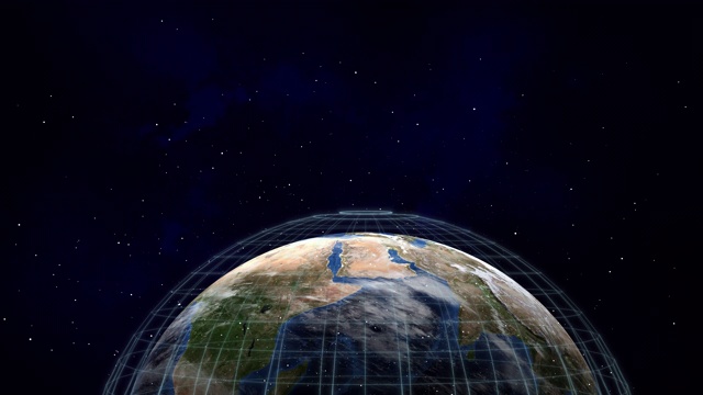 世界地球行星在太空中旋转宇宙与恒星星系手持未来的抽象概念连接全球全球网络业务数字传输技术最初来自美国宇航局视频素材