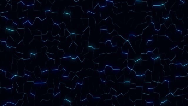 深蓝色抽象运动背景与霓虹灯虚线。循环动画。无缝循环。视频素材
