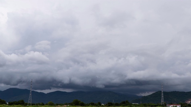 一个强烈旋转的超级风暴，风暴云的延时视频。视频素材