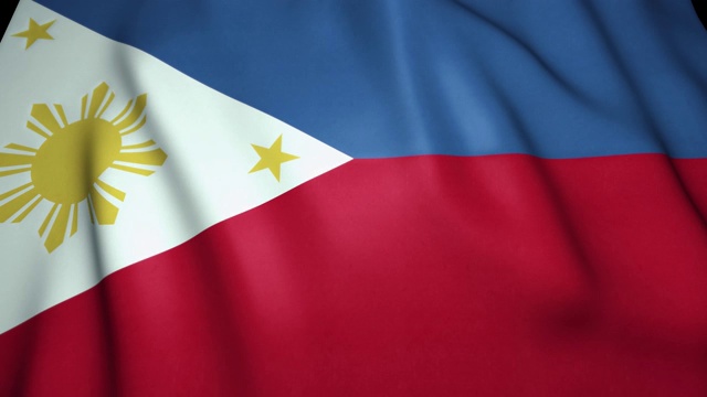 挥舞逼真的菲律宾国旗背景。循环动画视频下载