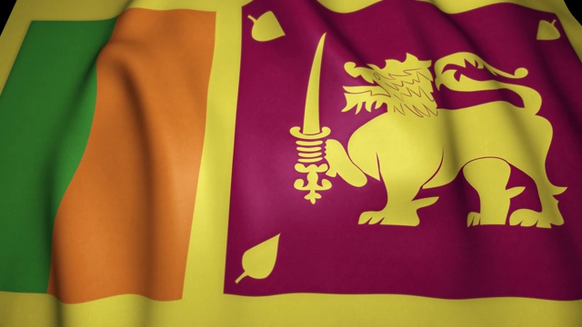 挥舞逼真的斯里兰卡国旗背景。循环动画视频素材