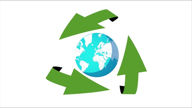 绿色循环地球孤立在白色视频下载