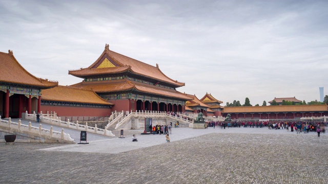 时间流逝4 k。紫禁城(又称故宫)位于中国北京。视频素材