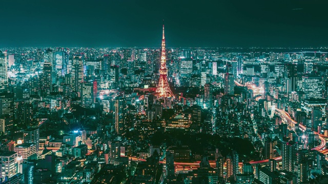 东京城市夜景，日本视频素材