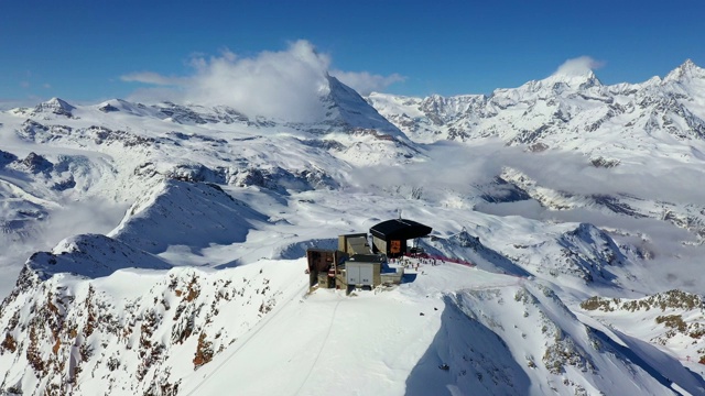 冬季瑞士泽马特滑雪胜地鸟瞰图视频素材
