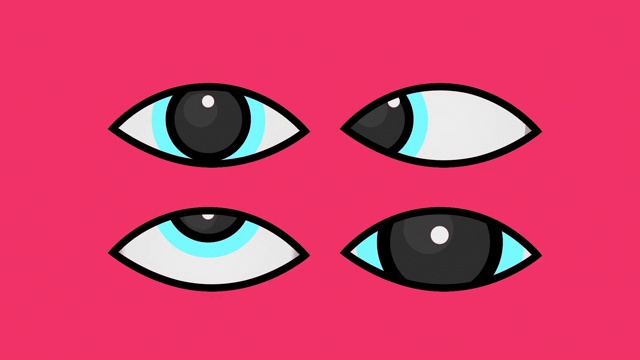 2D卡通眼睛眨眼看动画视频素材