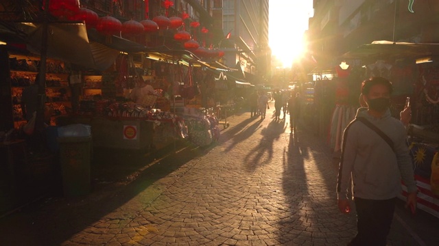 马来西亚唐人街的街景视频下载