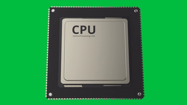 绿色屏幕上的CPU芯片视频下载