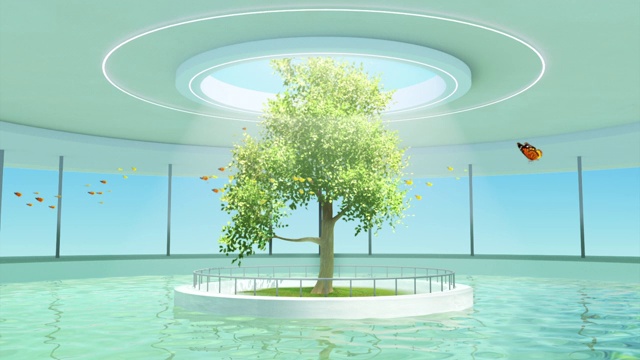 建筑中自然元素的3D动画视频下载