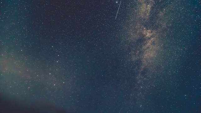 美丽的彗星落在繁星点点的天空。时间流逝视频素材