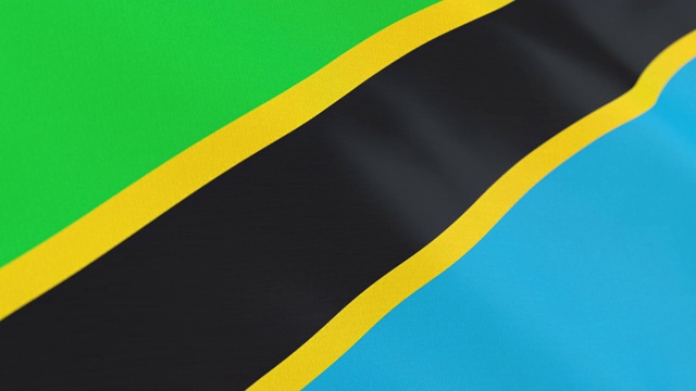 坦桑尼亚的旗帜环视频素材