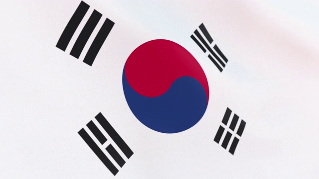 韩国圈的旗帜视频素材